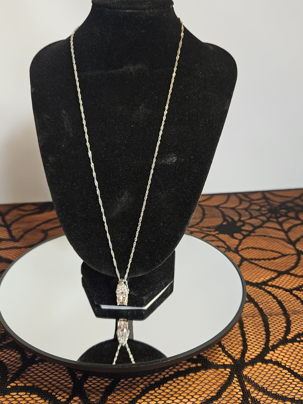 Pink Gemstone Pendant Necklace - Picture 2 of 4